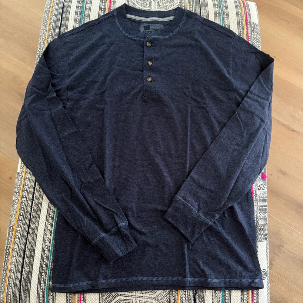 Hanes Beefy Henley Long-sleeve T-Shirt